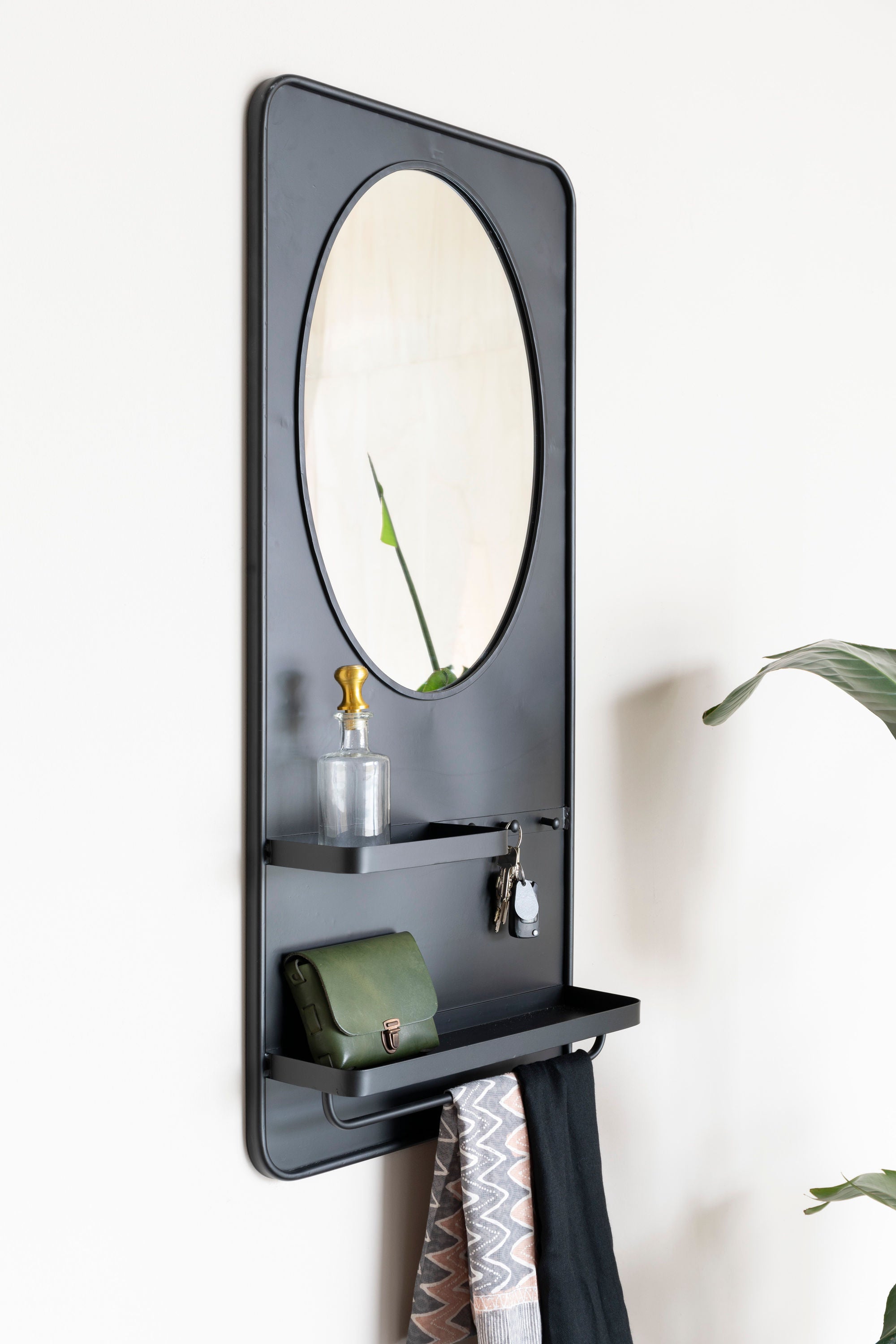Pascal Black Shelf Wall Mirror Large